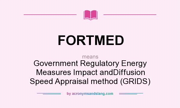 What does FORTMED mean? It stands for Government Regulatory Energy Measures Impact andDiffusion Speed Appraisal method (GRIDS)