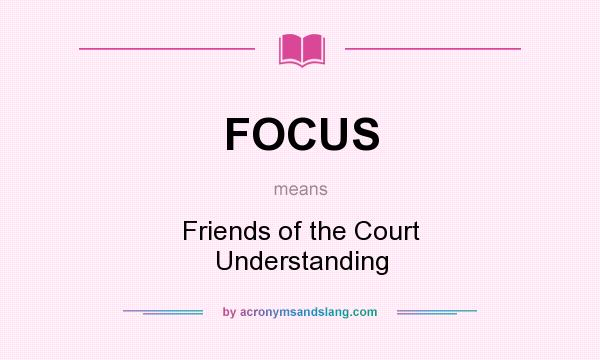 What does FOCUS mean? It stands for Friends of the Court Understanding
