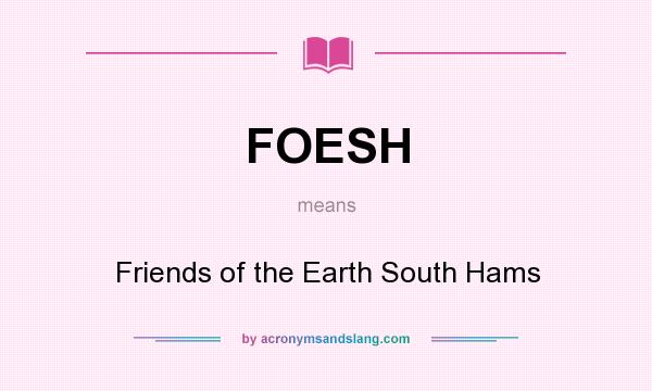 What does FOESH mean? It stands for Friends of the Earth South Hams