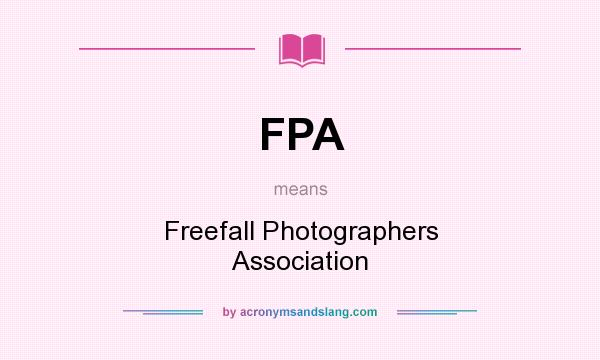 What does FPA mean? It stands for Freefall Photographers Association