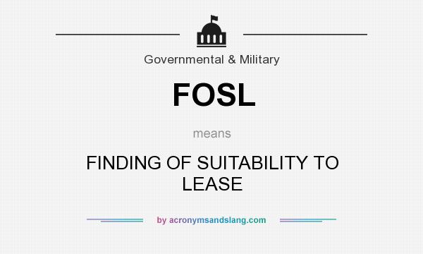 What does FOSL mean? It stands for FINDING OF SUITABILITY TO LEASE