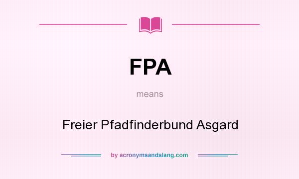 What does FPA mean? It stands for Freier Pfadfinderbund Asgard