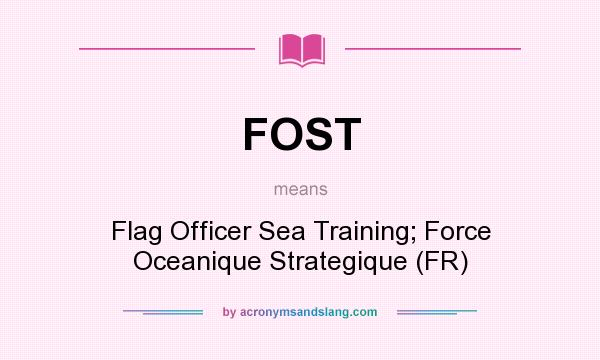 What does FOST mean? It stands for Flag Officer Sea Training; Force Oceanique Strategique (FR)