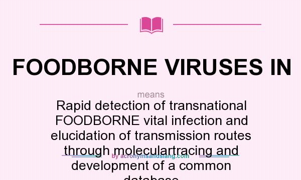 What does FOODBORNE VIRUSES IN mean? It stands for Rapid detection of transnational FOODBORNE vital infection and elucidation of transmission routes through moleculartracing and development of a common database