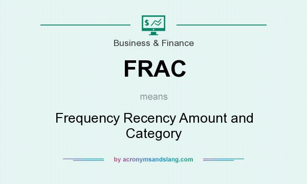What does FRAC mean? It stands for Frequency Recency Amount and Category