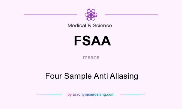 What does FSAA mean? It stands for Four Sample Anti Aliasing
