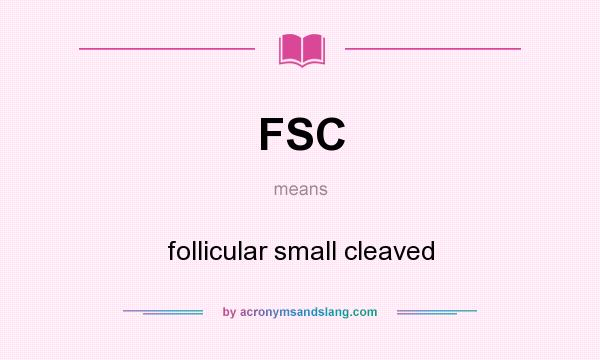 What does FSC mean? It stands for follicular small cleaved