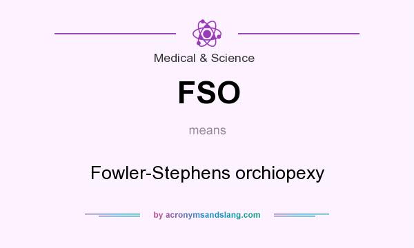 What does FSO mean? It stands for Fowler-Stephens orchiopexy