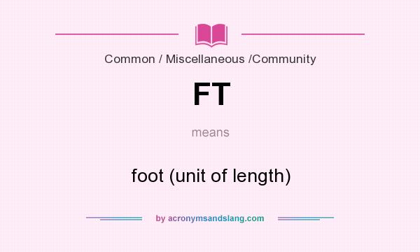 What does FT mean? It stands for foot (unit of length)