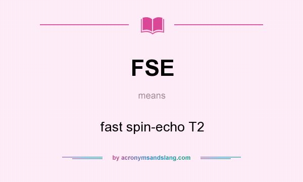 What does FSE mean? It stands for fast spin-echo T2