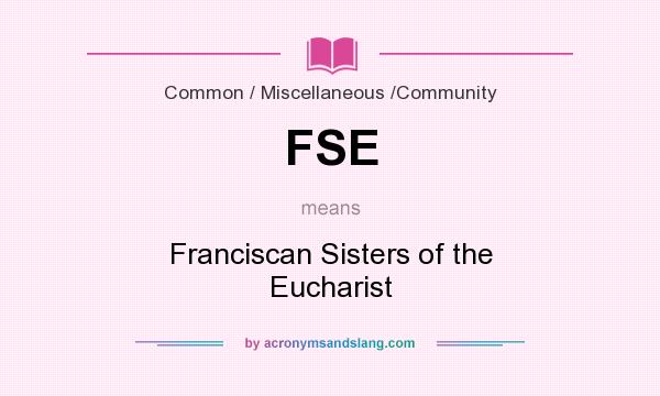 What does FSE mean? It stands for Franciscan Sisters of the Eucharist