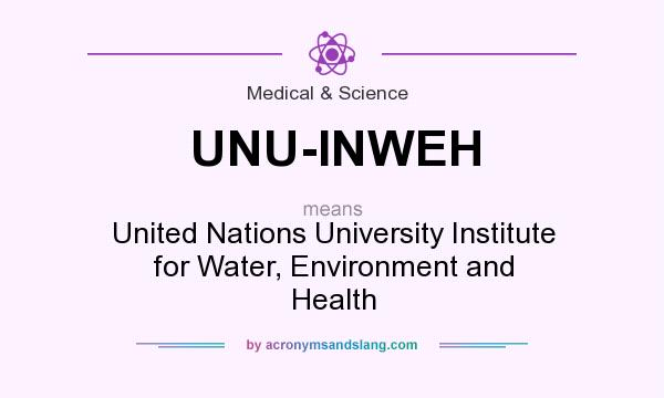 What does UNU-INWEH mean? It stands for United Nations University Institute for Water, Environment and Health