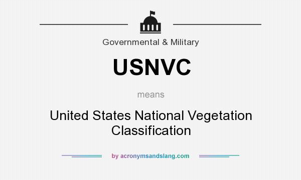 What does USNVC mean? It stands for United States National Vegetation Classification