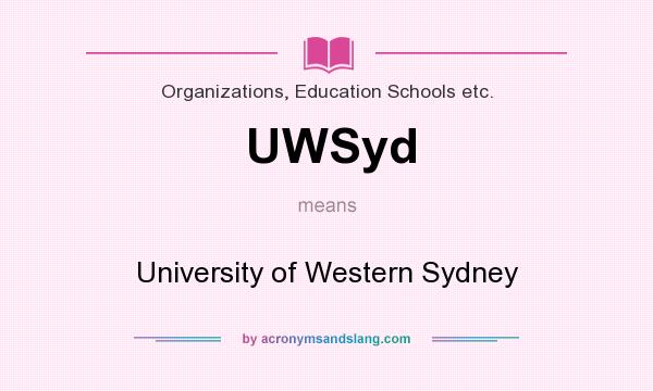 What does UWSyd mean? It stands for University of Western Sydney