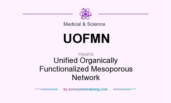 What does UOFMN mean? It stands for Unified Organically Functionalized Mesoporous Network