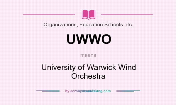 What does UWWO mean? It stands for University of Warwick Wind Orchestra