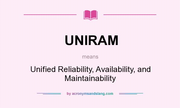 What does UNIRAM mean? It stands for Unified Reliability, Availability, and Maintainability