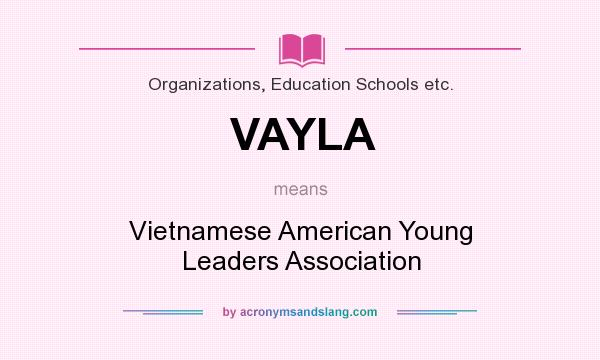 What does VAYLA mean? It stands for Vietnamese American Young Leaders Association