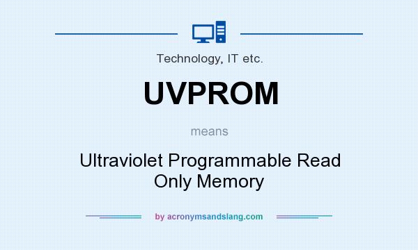 What does UVPROM mean? It stands for Ultraviolet Programmable Read Only Memory
