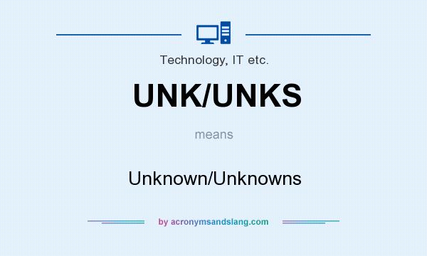 What does UNK/UNKS mean? It stands for Unknown/Unknowns