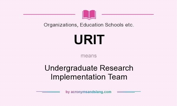 What does URIT mean? It stands for Undergraduate Research Implementation Team