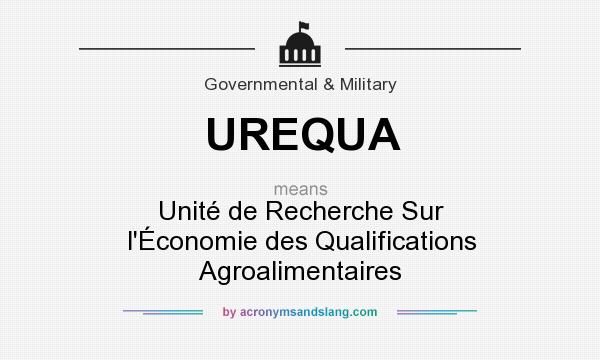 What does UREQUA mean? It stands for Unité de Recherche Sur l`Économie des Qualifications Agroalimentaires
