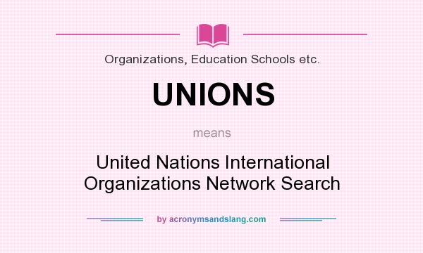 What does UNIONS mean? It stands for United Nations International Organizations Network Search