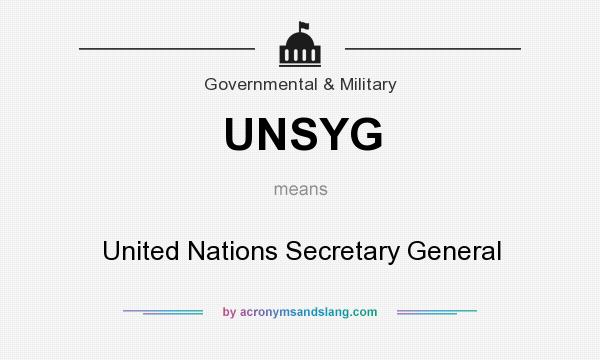 What does UNSYG mean? It stands for United Nations Secretary General