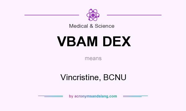 What does VBAM DEX mean? It stands for Vincristine, BCNU