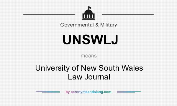 What does UNSWLJ mean? It stands for University of New South Wales Law Journal