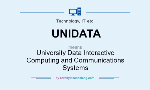 What does UNIDATA mean? It stands for University Data Interactive Computing and Communications Systems