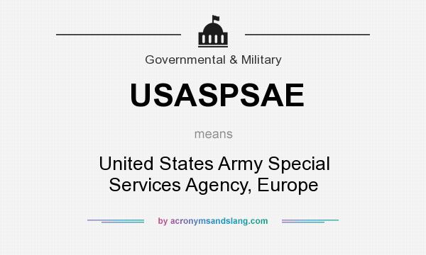 What does USASPSAE mean? It stands for United States Army Special Services Agency, Europe