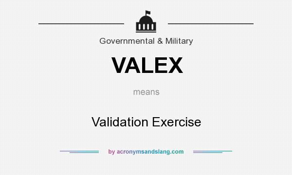 What does VALEX mean? It stands for Validation Exercise