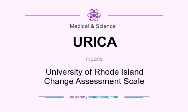 What does URICA mean? It stands for University of Rhode Island Change Assessment Scale