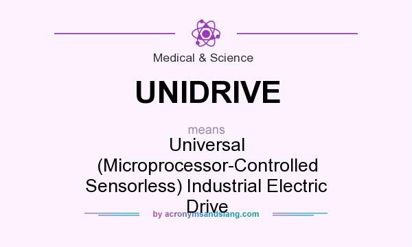 What does UNIDRIVE mean? It stands for Universal (Microprocessor-Controlled Sensorless) Industrial Electric Drive