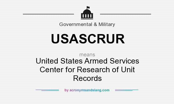 What does USASCRUR mean? It stands for United States Armed Services Center for Research of Unit Records
