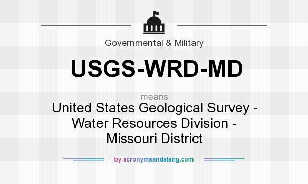 What does USGS-WRD-MD mean? It stands for United States Geological Survey - Water Resources Division - Missouri District