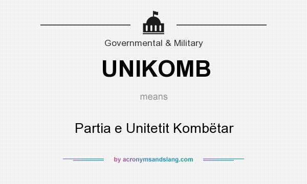 What does UNIKOMB mean? It stands for Partia e Unitetit Kombëtar