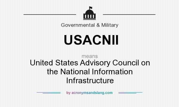 What does USACNII mean? It stands for United States Advisory Council on the National Information Infrastructure