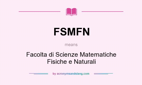 What does FSMFN mean? It stands for Facolta di Scienze Matematiche Fisiche e Naturali