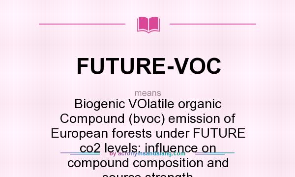What does FUTURE-VOC mean? It stands for Biogenic VOlatile organic Compound (bvoc) emission of European forests under FUTURE co2 levels: influence on compound composition and source strength
