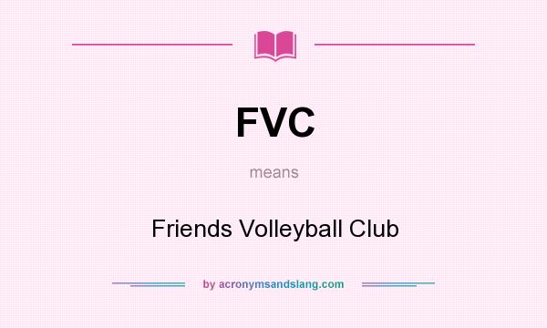 What does FVC mean? It stands for Friends Volleyball Club
