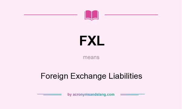 What does FXL mean? It stands for Foreign Exchange Liabilities