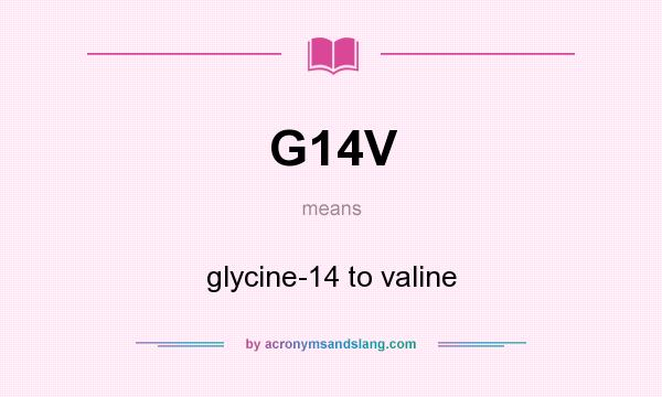 What does G14V mean? It stands for glycine-14 to valine