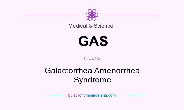 What does GAS mean? It stands for Galactorrhea Amenorrhea Syndrome