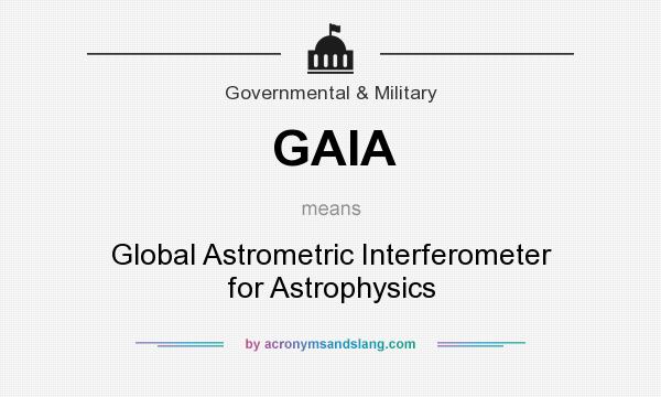 What does GAIA mean? It stands for Global Astrometric Interferometer for Astrophysics
