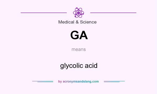 What does GA mean? It stands for glycolic acid