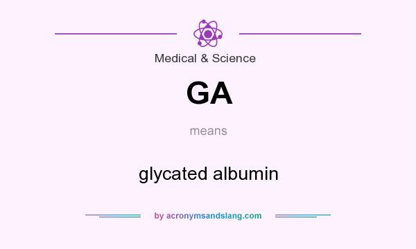 What does GA mean? It stands for glycated albumin