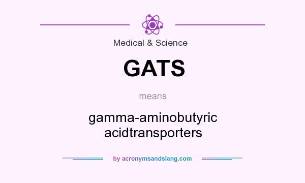 What does GATS mean? It stands for gamma-aminobutyric acidtransporters