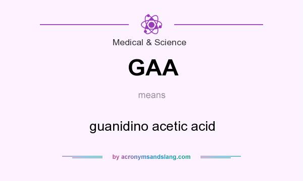 What does GAA mean? It stands for guanidino acetic acid